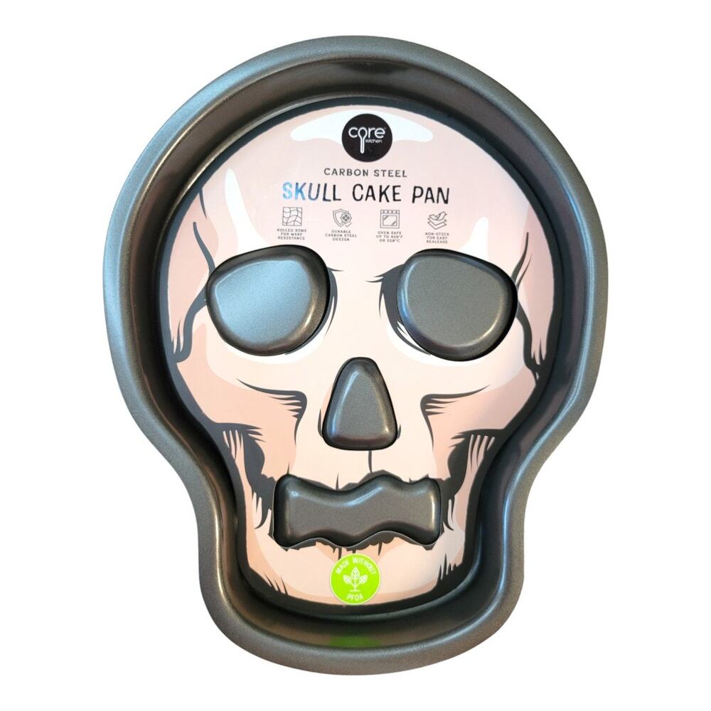NEW Core Kitchen Skull Nonstick Halloween Fluted Cake Pan